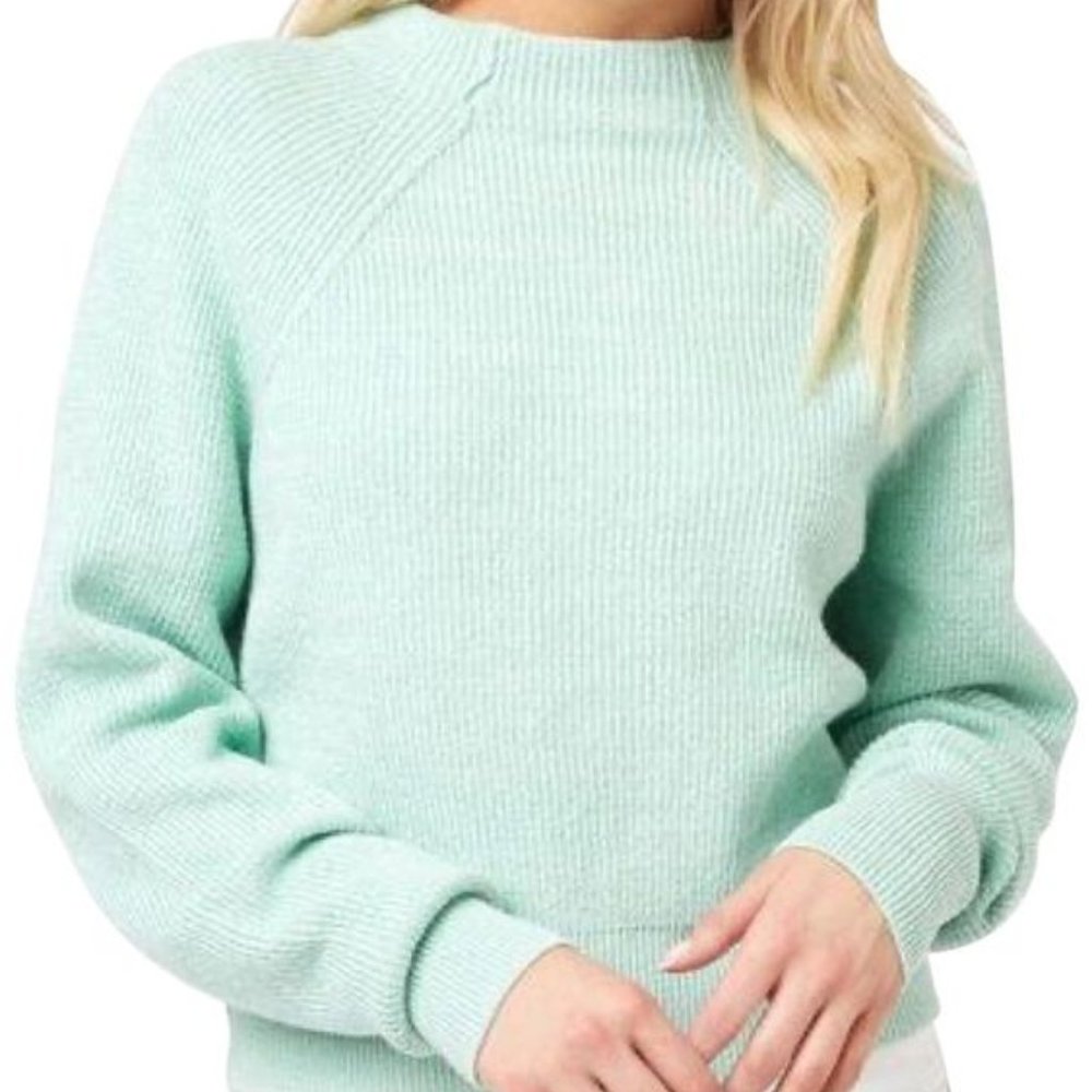 Free People | Too Good Mockneck Mint Green Sweater (Medium)